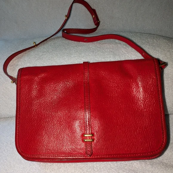 Vintage Marc by Marc Jacobs red leather shoulder messenger bag. - Picture 4 of 12